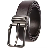 Ceinture en cuir de vachette véritable réversible pour homme, 3,4 cm, avec boucle rotative en alliage de zinc, prix d'usine OEM en gros, pour tenue professionnelle