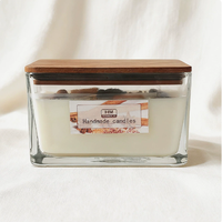 Bougie parfumée Lovsens Factory Orange Cannelle, décoration intérieure fraîche, bougie en cire végétale ronde ou carrée, parfumée, dans un bocal.