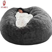 Promotion Fauteuil pouf inclinable en tissu EPP, grand canapé-lit rond, grand canapé, fauteuils poufs géants