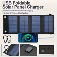 LOXENY Panneau Solaire 10W Pliable Quatre Volets, Efficacité 21-23%, Noir/Camouflage, Chargeur Portable Extérieur