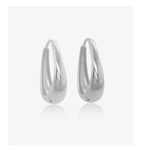 Pendientes de aro de lujo versátiles de <span class=keywords><strong>Plata</strong></span> de Ley 925 al por mayor para mujer para fiestas y regalos - Product Image 3