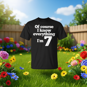T-shirt pour enfants - Bien sûr, je suis de 7 ans et je sais tout - Produit promotionnel - Product Image 3