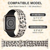 Bracelet en silicone souple sportif gravé Upro Leopard pour Apple Watch, pour femmes, 38, 40, 41, 42, 44, 45, 49 mm, bracelet embossé