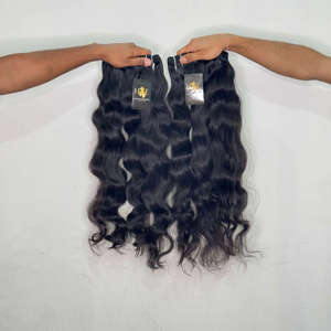 Extensiones de pelo indio ondulado al por mayor, extensiones de pelo humano sin procesar ondulado indio crudo alineado con cutícula - Product Image 2