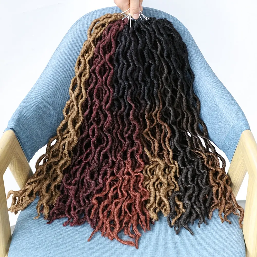 Crochet Hair Gypsy Locs Crochet Braids Curly Wavy Goddess Crochet Braids Synthetic Fiber Hair