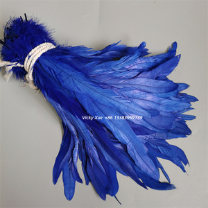 Plumas de Cola de Gallo Teñidas de Rojo para <span class=keywords><strong>Disfraz</strong></span> de Carnaval y Accesorios de Tocados de Plumas para <span class=keywords><strong>Mujer</strong></span> DIY - Product Image 4