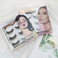 Ensemble de faux cils en coton noir sans colle, en gros, marque propre, étiquette privée, usine, cheveux synthétiques, sans cruauté animale