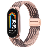 Bracelet de remplacement en nylon tressé multicolore de 12 mm pour Mi Band 10, boucle magnétique respirante et souple