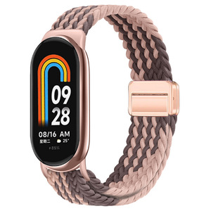 Bracelet de remplacement en nylon tressé multicolore de 12 mm pour Mi Band 10, boucle magnétique respirante et souple - Product Image 6