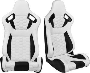 Fabbrica cinese di lusso nero bianco esagono con schienale alto seggiolini per auto da corsa universali in PVC pelle reclinabili sedili sportivi Vito - Product Image 1
