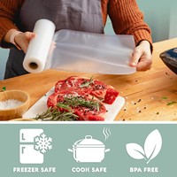 Rouleau de Sacs de Congélation Qualité Alimentaire en Nylon PA/PE, Emballage Plastique Texturé Gaufré pour Scelleuse Sous Vide