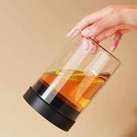Pot de conservation en verre borosilicate haute résistance, récipient hermétique avec système de pression pour la ventilation, idéal pour le stockage des aliments secs et du thé