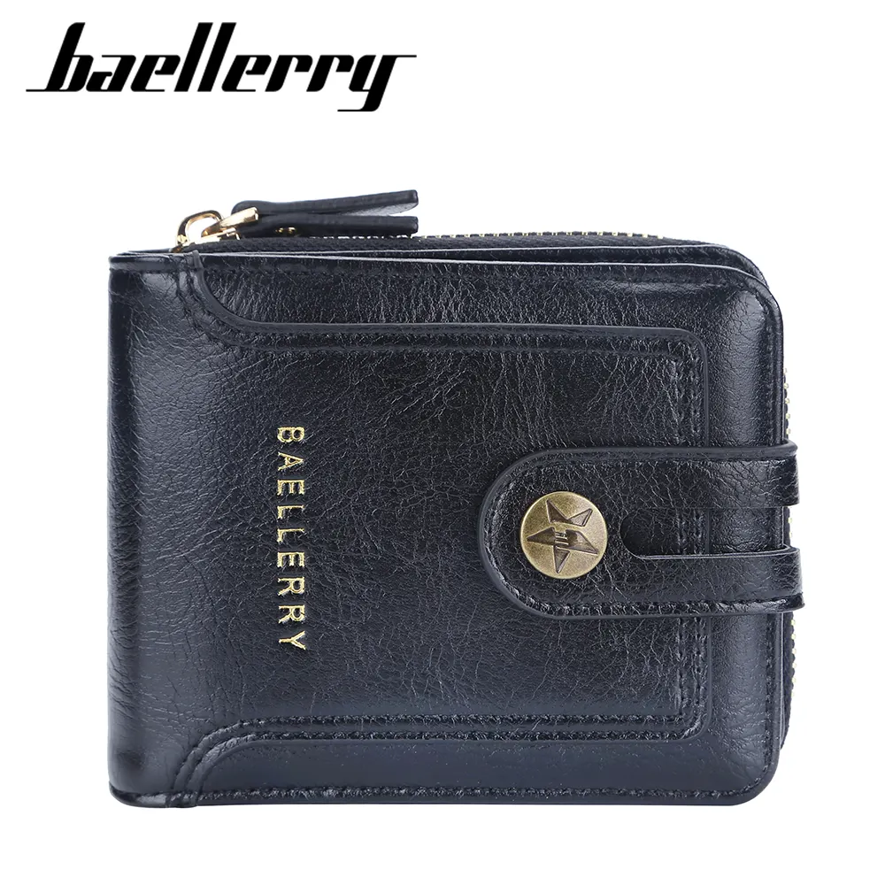 Baellerry กระเป๋าสตางค์ผู้ชาย,กระเป๋าถือสลักชื่อแบรนด์เนมกระเป๋าเงินหนัง PU หรูหรารุ่นใหม่