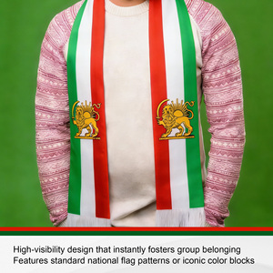 Écharpe drapeau soleil lion persan 135x17cm, écharpe de supporter nationale royale iranienne avec pompons, en polyester, pour événements et festivals - Product Image 5