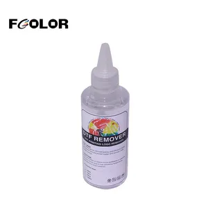 FCOLOR 100ML DTF removedor líquido para quitar ropa Logo película patrón de impresión adhesivo Dtf solución removedor