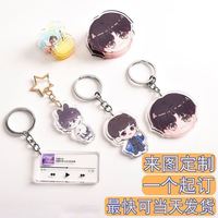 Gantungan Kunci Akrilik Holografik Transparan Cetak Dua Sisi Kustom, Liontin Kartun Anime Lucu, Buat Anime Kustom Anda Sendiri