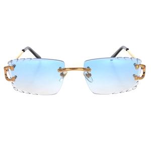 Stylish Rimless Sunglasses with Diamond Inspired Moissanite Design UV Protection and Mirror Lens Technology - Product Image 2