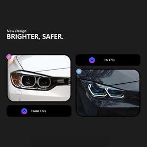 Luces LED de Conducción Diurna para <span class=keywords><strong>BMW</strong></span> F30, Lámpara Delantera LED 2013-2018 F35 <span class=keywords><strong>318i</strong></span> 320i 325i, Faros Delanteros con Ojos de Ángel, Luz Automática - Product Image 2