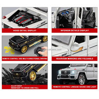 Véhicule de simulation RC G63 1/24, 2.4G 5CH, voiture tout-terrain en alliage avec lumières et sons