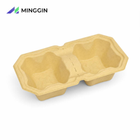 Support à boissons anti-déversement en pulpe de bambou perforée, résistant à la compression, vente en gros, lot de 2, porte-gobelets biodégradable pour tasses