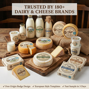 Etiqueta Impermeable Personalizada para Queso, Adhesivo Resistente a la Cadena de Frío para Embalaje de Queso <span class=keywords><strong>Camembert</strong></span> Artesanal y Botellas de Leche - Product Image 2