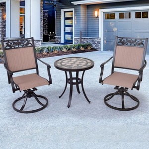 Ensembles de chaises pivotantes et à bascule robustes pour usage commercial extérieur, chaises longues commerciales d'extérieur, tables rondes, mobilier de <span class=keywords><strong>bistrot</strong></span> de <span class=keywords><strong>jardin</strong></span> - Product Image 2