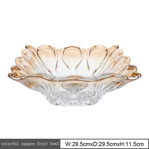 Bol à bonbons et fruits en verre cristal de luxe, 28 cm, ambre océanique, pour décoration intérieure et mariage - Product Image 1