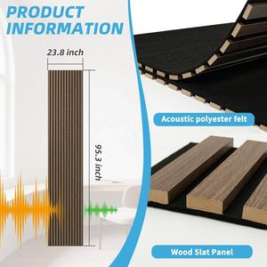 Panneaux muraux acoustiques en bois courbés Akupanel Panneau flexible cannelé Feutre et MDF Panneau acoustique à lattes en bois pour colonnes Murs incurvés - Product Image 2