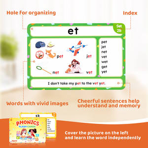 Jouets éducatifs Joycat, cartes flash phonétiques cognitives pour enfants en bas âge, apprentissage éducatif, fabriquées en papier de qualité - Product Image 3