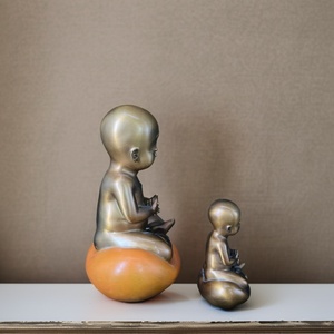 Style Zen humeur bouddhiste cuivre bébé <span class=keywords><strong>bouddha</strong></span> <span class=keywords><strong>statue</strong></span> mini <span class=keywords><strong>bouddha</strong></span> sculpture petit moine figurine sculpture - Product Image 2