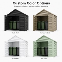 Abri à outils en aluminium à toit en pente 3x2m, avanture 2.1m, sommet 3.1m, portes battantes doubles, taille personnalisée