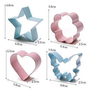 4 pièces épaissir 430 acier inoxydable <span class=keywords><strong>papillon</strong></span> coeur ustensiles de cuisson outils <span class=keywords><strong>emporte</strong></span>-pièce - Product Image 5