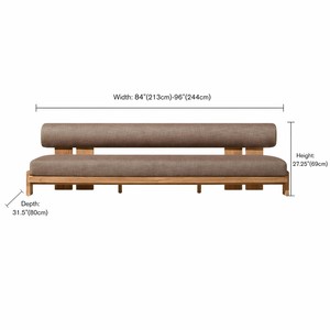 Sofá de exterior de madera de teca maciza con acabado natural para jardín, ideal para proyectos de villas y hoteles de alta gama. - Product Image 2