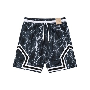 Shorts de basket-ball en toile personnalisés par sublimation pour hommes, taille mi-haute, athlétiques, imprimés par transfert thermique, dessin animé, séchage rapide, respirant - Product Image 3