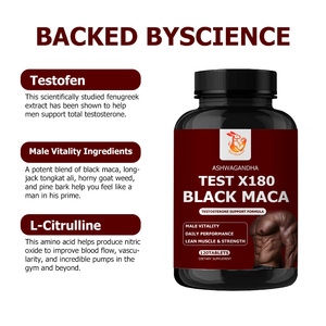 Comprimés de Maca Noire Test X180 les plus vendus pour hommes avec manganèse, soutien de la testostérone et de l'oxyde nitrique, absorption supérieure - Product Image 4