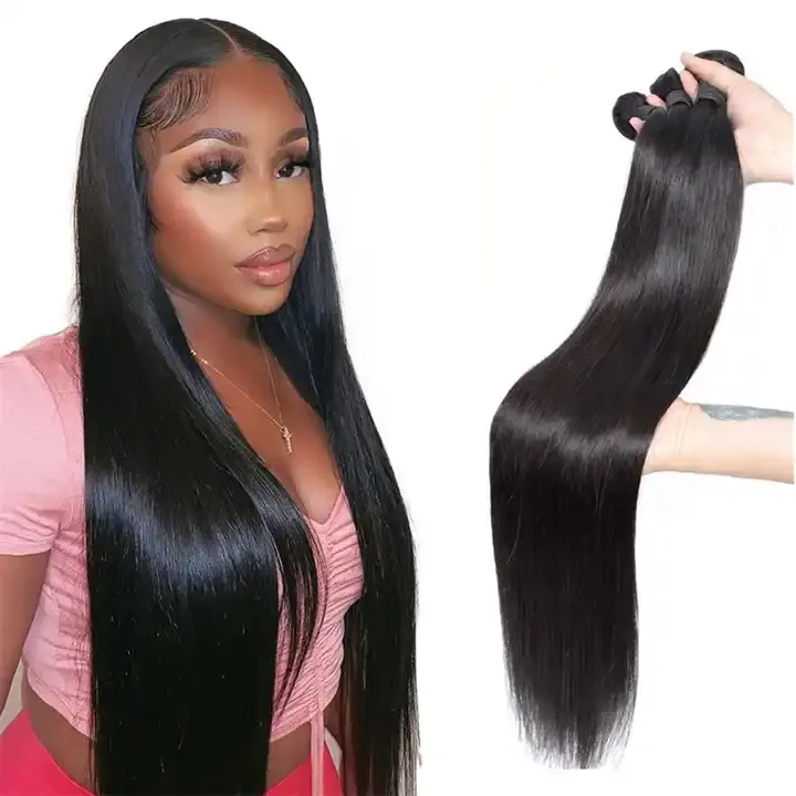 Virgin Cuticle Aligned Straight Human Hair Bundles 100 Indian Hair Colored 10 to 30 inch Bone Straight Remy Hair Extension
