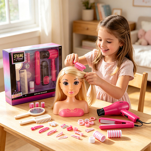 <span class=keywords><strong>Poupée</strong></span> mi-corps à peau brune avec tête à coiffer, ensemble de coiffure, jouet de salon de coiffure, sèche-cheveux, pour filles de 3 ans et plus, poupées <span class=keywords><strong>Barbie</strong></span> pour filles - Product Image 6