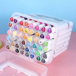 Custom BW-MK04 Plastic Colored Dual <b>Brush</b> Fine Tip Pastel Sketch Art Markers Set Box 36 Colors Customizable Dual-side Writing - Product Image 3