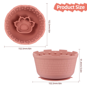 Bol de léchage en silicone pour animaux de compagnie, anti-étouffement, à ventouse, facile à nettoyer, anti-glouton, portable, pour chiens uniquement - Vente en gros - Product Image 2