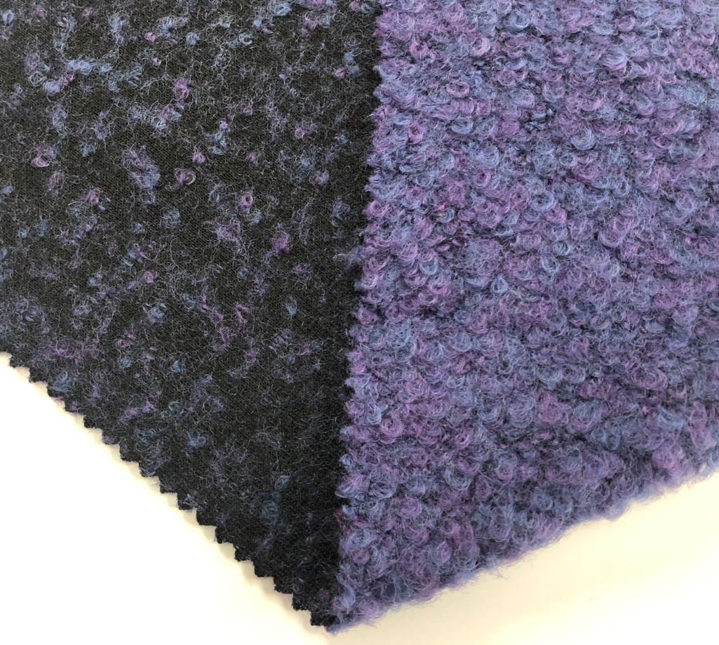 Разноцветная трикотажная ткань букле GYW1703 из смеси полиэстера и шерсти