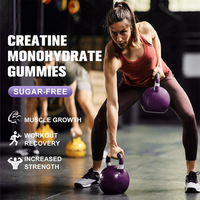 Complément alimentaire sportif en gommes à la saveur de raisin sans sucre, végétalien, 4000 mg de créatine monohydrate, marque privée, avec BCAA