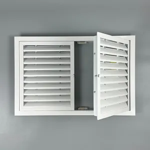 Double Doors For Ventilation Aluminum Shutters Return Air Grill Door Aluminium Louvered Window