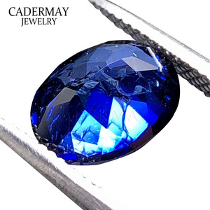 Cadermay Synthetic Sapphire Oval Loose Stone Cornflower Blue For Jewelry Making - Product Image 5