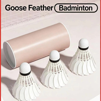 Volant de badminton hybride en plumes d'oie blanches lavées noires N°10, vol stable, 2 couches de liège composite, OEM/ODM, usine