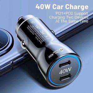 ที่ชาร์จโทรศัพท์ในรถยนต์แบบพกพา 40W Qc3.0 ชาร์จเร็วแบบ 2 in 1 ที่ชาร์จไร้สายในรถยนต์ - Product Image 3