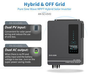 6000 watts 8000 watts 10000 watts onduleurs solaires à onde sinusoïdale modifiée pure avec mppt - Product Image 2