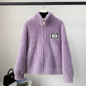 Cappotto caldo invernale in Shearling da donna in pelliccia di agnello da donna - Product Image 4