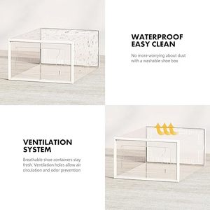 Boîtes de rangement de chaussures empilables en plastique transparent extensible Boîte à chaussures en acrylique Drop Front - Product Image 4