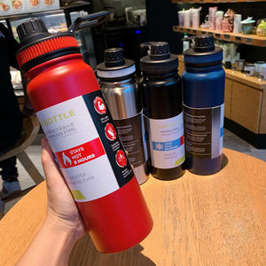 Large Capacity Stainless Steel Vacuum Insulated Water <b>Bottle</b> with Wide Mouth Steel Cap Handle for Camping and Hiking - Product Image 5