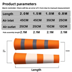 Manguito reflectante <span class=keywords><strong>de</strong></span> alta visibilidad para exteriores con pivote <span class=keywords><strong>de</strong></span> acero inoxidable, alta visibilidad diurna y nocturna para aeropuertos y campos petroleros - Product Image 5